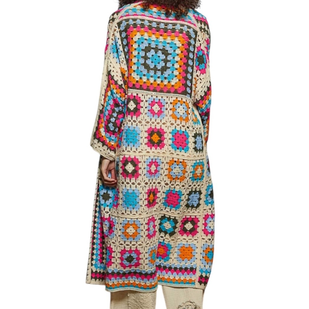 POL Colorful Crochet Women Sweater